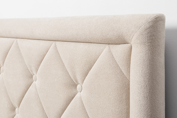 Кровать Марион 140 велюр OCEAN 002 бежевый с ортопедическим основанием и подъемным механизмом (спальное место 140 х 200)