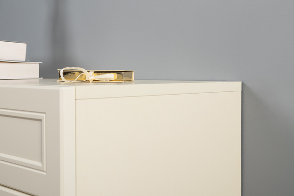 Гостиная Марион композиция 1 слоновая кость С341 PE, слоновая кость 6898 ПВХ, белый PE шагрень (собирается на любую сторону)