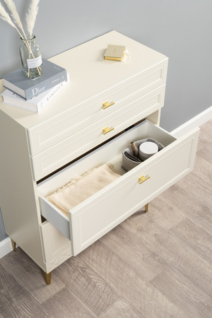 Комод Марион 16.249 слоновая кость С341 PE, слоновая кость 6898 ПВХ, белый PE шагрень