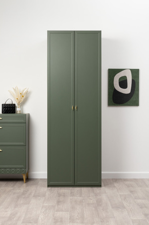 Шкаф двустворчатый Марион 16.340.02 дымчатый зеленый K521, олива шагрень AG 1050 ПВХ