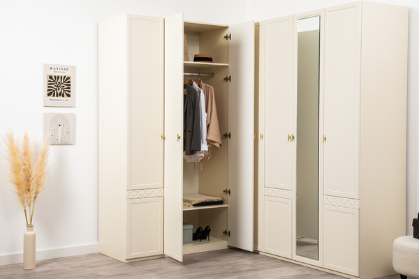 Шкаф двустворчатый Марион 16.340.02 слоновая кость С341 PE, слоновая кость 6898 ПВХ