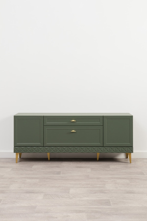 Тумба Марион 16.167 дымчатый зеленый K521, олива шагрень AG 1050 ПВХ, белый PE шагрень