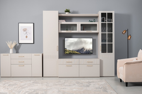 Комод Ричфорд 16.235 кашемир 5981 BS, моно керамика D166-2 ПВХ, белый PE шагрень