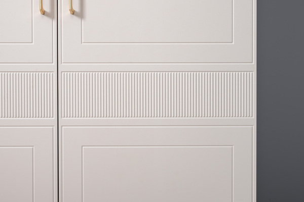 Гостиная Ричфорд композиция 1 без карнизов, кашемир 5981 BS, моно керамика D166-2 ПВХ, белый PE шагрень (собирается на любую сторону)