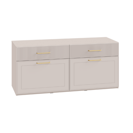 Тумба под ТВ Ричфорд 16.61 кашемир 5981 BS, моно керамика D166-2 ПВХ, белый PE шагрень