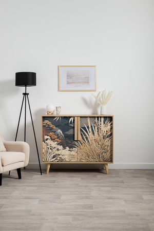 Комод Току 16.230.04 гикори рокфорд натуральный KO86 PW, белый PE шагрень, фотопечать